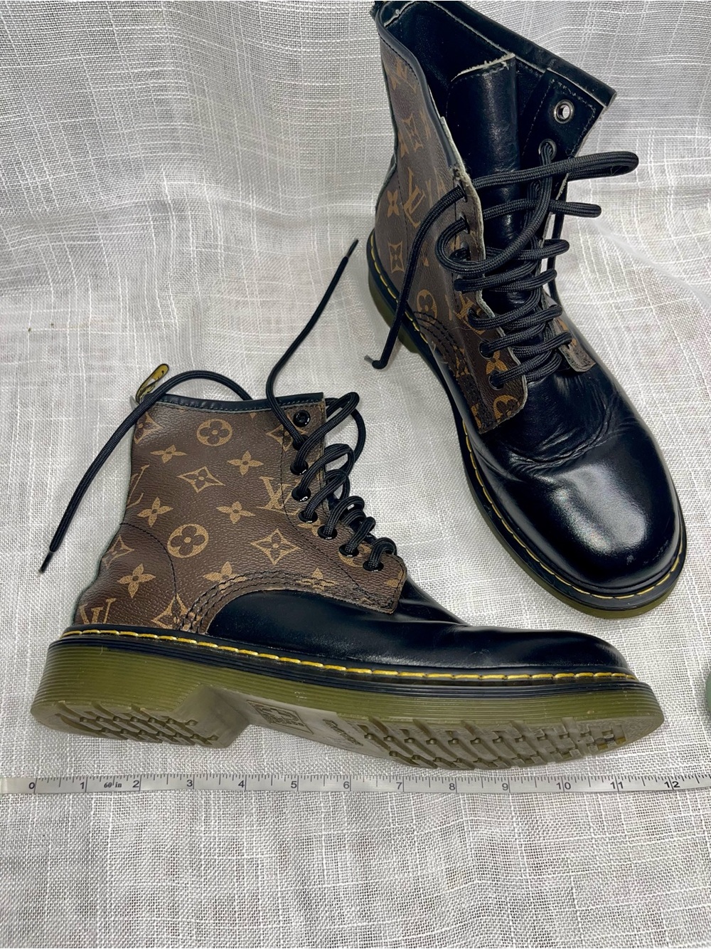 Dr. Martens Black Leather 1460 Louis Vuitton Leather Custom Boots